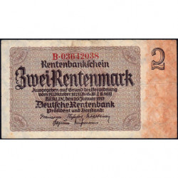 Allemagne - Pick 174b - 2 rentenmark - 30/01/1937 - Série B - Etat : TB
