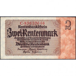 Allemagne - Pick 174b - 2 rentenmark - 30/01/1937 - Série C - Etat : TTB+