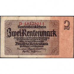 Allemagne - Pick 174b - 2 rentenmark - 30/01/1937 - Série D - Etat : TB+