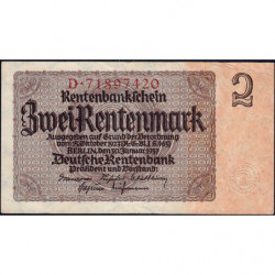 Allemagne - Pick 174b - 2 rentenmark - 30/01/1937 - Série D - Etat : TTB