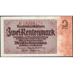 Allemagne - Pick 174b - 2 rentenmark - 30/01/1937 - Série E - Etat : TTB+