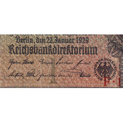 Allemagne - Pick 181a - 20 reichsmark - 22/01/1929 - Lettre I - Série F - Etat : TB-
