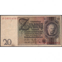 Allemagne - Pick 181a - 20 reichsmark - 22/01/1929 - Lettre M - Série F - Etat : TB