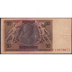 Allemagne - Pick 181a - 20 reichsmark - 22/01/1929 - Lettre X - Série Y - Etat : TTB