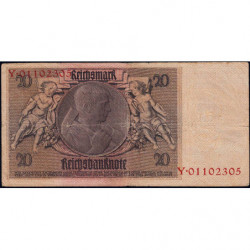 Allemagne - Pick 181a - 20 reichsmark - 22/01/1929 - Lettre F - Série Y - Etat : TB