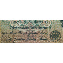 Allemagne - Pick 182a_2 - 50 reichsmark - 30/03/1933 - Lettre A - Série H - Etat : TB+