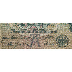 Allemagne - Pick 182a_2 - 50 reichsmark - 30/03/1933 - Lettre A - Série H - Etat : TB-
