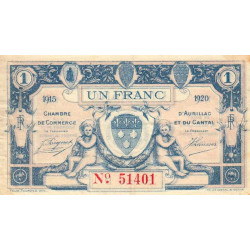 Aurillac (Cantal) - Pirot 16-4 - 1 franc - Série D - 1915 - Etat : TTB