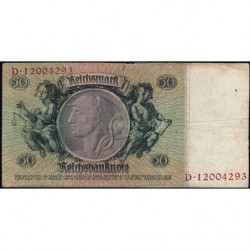 Allemagne - Pick 182a_2 - 50 reichsmark - 30/03/1933 - Lettre K - Série D - Etat : TB-