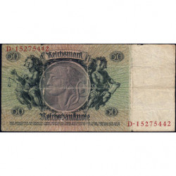 Allemagne - Pick 182a_2 - 50 reichsmark - 30/03/1933 - Lettre K - Série D - Etat : B+