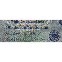 Allemagne - Pick 183a - 100 reichsmark - 24/06/1935 - Lettre B - Série W - Etat : TB+