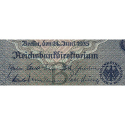 Allemagne - Pick 183a - 100 reichsmark - 24/06/1935 - Lettre B - Série W - Etat : SUP