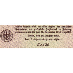Allemagne - Chemin de fer Berlin - Pick S 1013b - 5 millions mark - 22/08/1923 - Série Le - Etat : TTB+