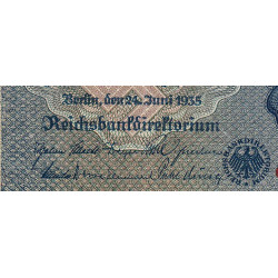 Allemagne - Pick 183b - 100 reichsmark - 24/06/1935 - Sans lettre - Série C - Etat : TTB