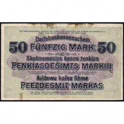 Allemagne - Emission de Kowno (Lituanie) - Pick R 132 - 50 mark - Série D - 04/04/1918 - Etat : TB-