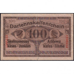 Allemagne - Emission de Kowno (Lituanie) - Pick R 133 - 100 mark - Sans série - 04/04/1918 - Etat : TB+