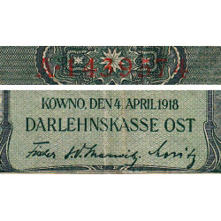 Allemagne - Emission de Kowno (Lituanie) - Pick R 134b - 1'000 mark - Série A - 04/04/1918 - Etat : TB+