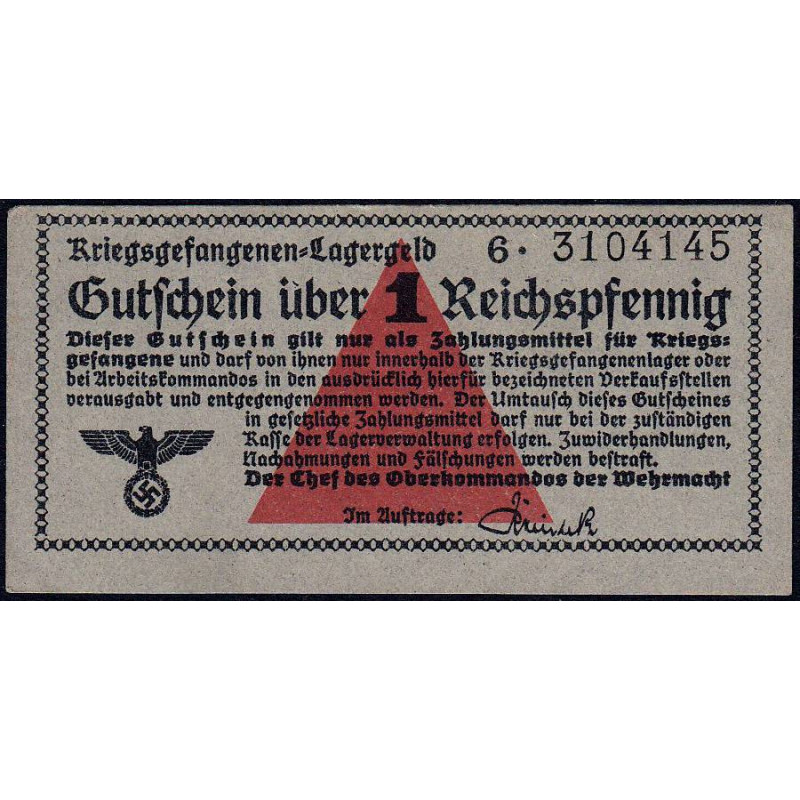 Allemagne - Camp de prisonniers - 1 reichspfennig - Série 6 - 1939/1940 - Etat : SPL+