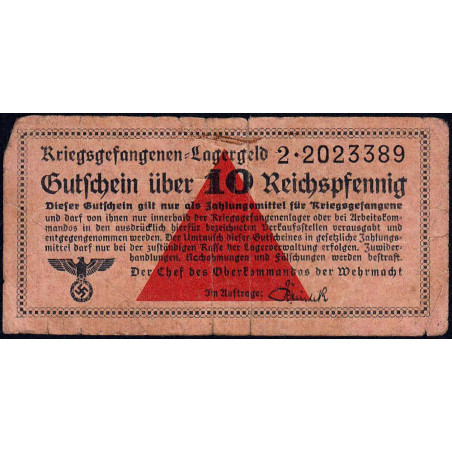 Allemagne - Camp de prisonniers - 10 reichspfennig - Série 2 - 1939/1940 - Etat : TB-