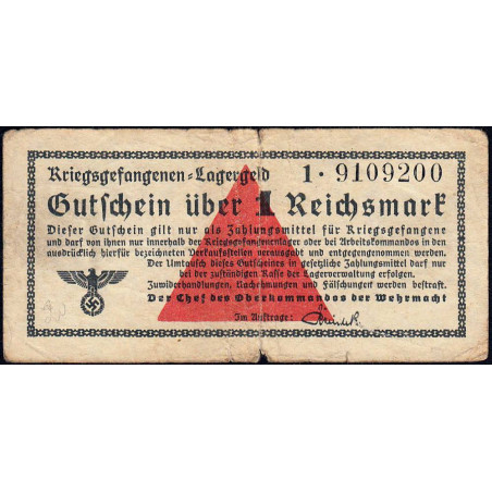Allemagne - Camp de prisonniers - 1 reichsmark - Série 1 - 1939 - Etat : TB