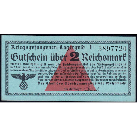 Allemagne - Camp de prisonniers - 2 reichsmark - Série 1 - 1939 - Etat : NEUF