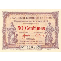 Dijon - Pirot 53-7 - 50 centimes - 2e série - 06/03/1916 - Etat : SUP