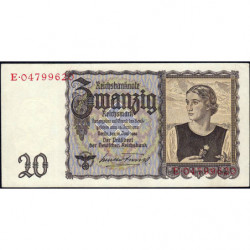 Allemagne - Pick 185 - 20 reichsmark - 16/06/1939 - Lettre W - Série E - Etat : SUP