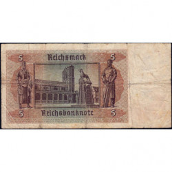 Allemagne - Pick 186a_1 - 5 reichsmark - 01/08/1942 - Lettre P - Série N - Etat : TB