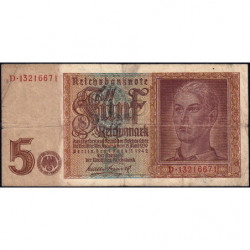 Allemagne - Pick 186a_2 - 5 reichsmark - 01/08/1942 - Lettre P - Série D - Etat : TB