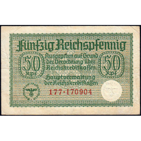 Allemagne - Territoires occupés - Pick R 135 - 50 reichspfennig - Série 177 - 1940 - Etat : TB