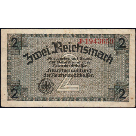 Allemagne - Territoires occupés - Pick R 137a - 2 reichsmark - Série J - 1940 - Etat : TB+