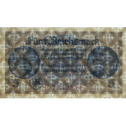 Allemagne - Territoires occupés - Pick R 138a - 5 reichsmark - Série F - 1940 - Etat : TTB+