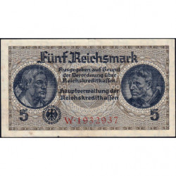 Allemagne - Territoires occupés - Pick R 138a - 5 reichsmark - Série W - 1940 - Etat : TTB+