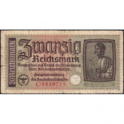 Allemagne - Territoires occupés - Pick R 139 - 20 reichsmark - Série C - 1940 - Etat : B+