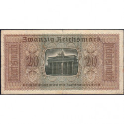 Allemagne - Territoires occupés - Pick R 139 - 20 reichsmark - Série K - 1940 - Etat : TB