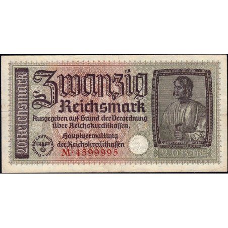 Allemagne - Territoires occupés - Pick R 139 - 20 reichsmark - Série M - 1940 - Etat : TTB-