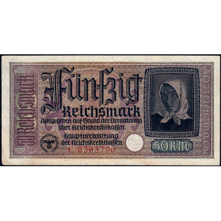 Allemagne - Territoires occupés - Pick R 140 - 50 reichsmark - Série C - 1940 - Etat : TTB