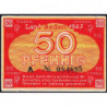 Baden - Occupation Française - Pick S 1003 - 50 pfennig - Série A - 1947 - Etat : TTB+