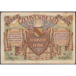 Banque de Baden - Pick S 910_2 - 10'000 mark - Série T - 01/04/1923 - Etat : TTB-