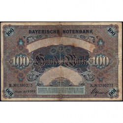 Banque de Bavière - Pick S 922 - 100 mark - Série B - 01/01/1900 - Etat : TB-