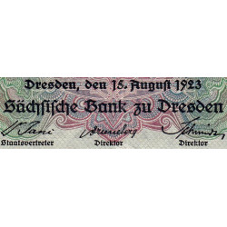 Banque de Saxe - Pick S 961 - 500'000 mark - Sans série - 15/08/1923 - Etat : TTB+