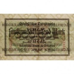 Banque de Saxe - Pick S 961 - 500'000 mark - Sans série - 15/08/1923 - Etat : TTB+
