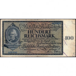 Banque de Saxe - Pick S 971 - 100 reichsmark - Série A - 11/10/1924 - Etat : TB-