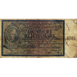 Banque de Saxe - Pick S 971 - 100 reichsmark - Série A - 11/10/1924 - Etat : TB-