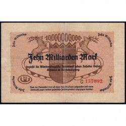 Banque du Württemberg - Pick S 990a - 10 milliard mark - Série G - 15/10/1923 - Etat : TTB+
