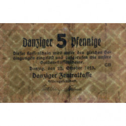 Dantzig - Pick 34a - 5 pfennige - 22/10/1923 - Etat : TB+