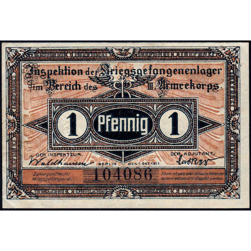 Allemagne - Camp de prisonniers WW1 - Guben - 1 pfennig - 01/10/1917 - Etat : SUP