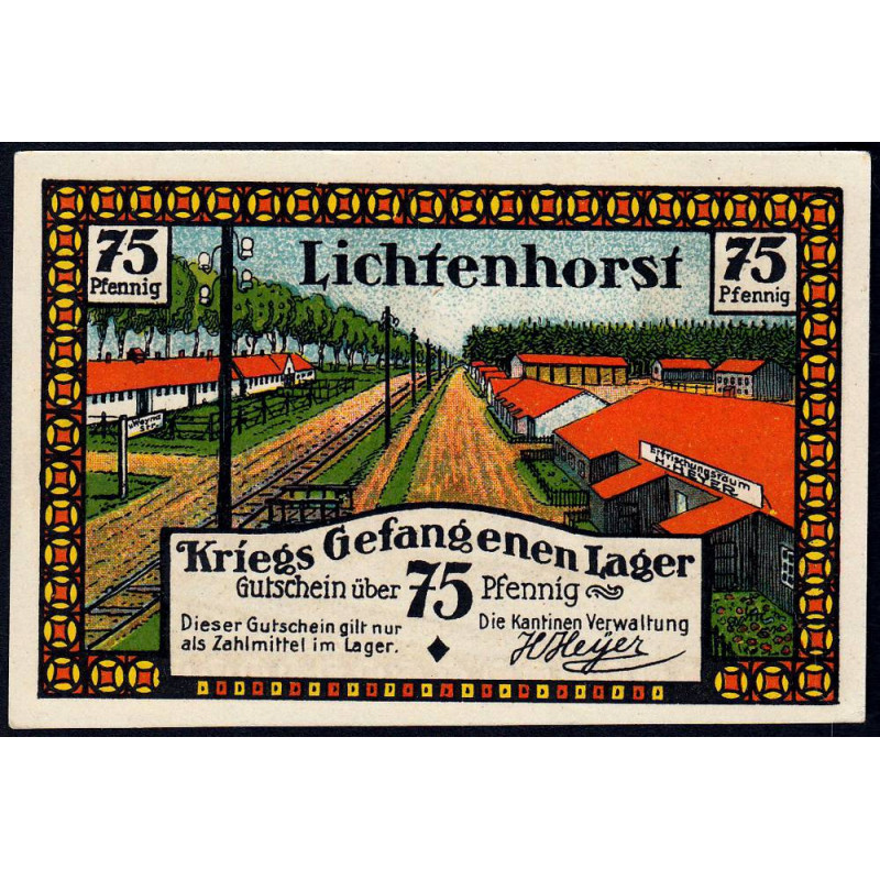Allemagne - Camp de prisonniers - Lichtenhorst - 75 pfennig - 1922 - Etat : SPL