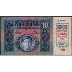 Autriche - Pick 19 - 10 kronen - Série 1027 - 02/01/1915 - Etat : TB-