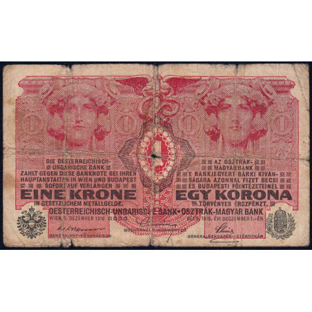 Autriche - Pick 20 -1 krone - 01/12/1916 - Etat : B